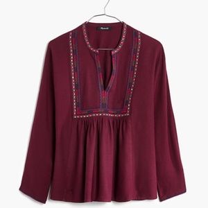 NWT Madewell Boheme Wool/Cotton Popover Top (M)